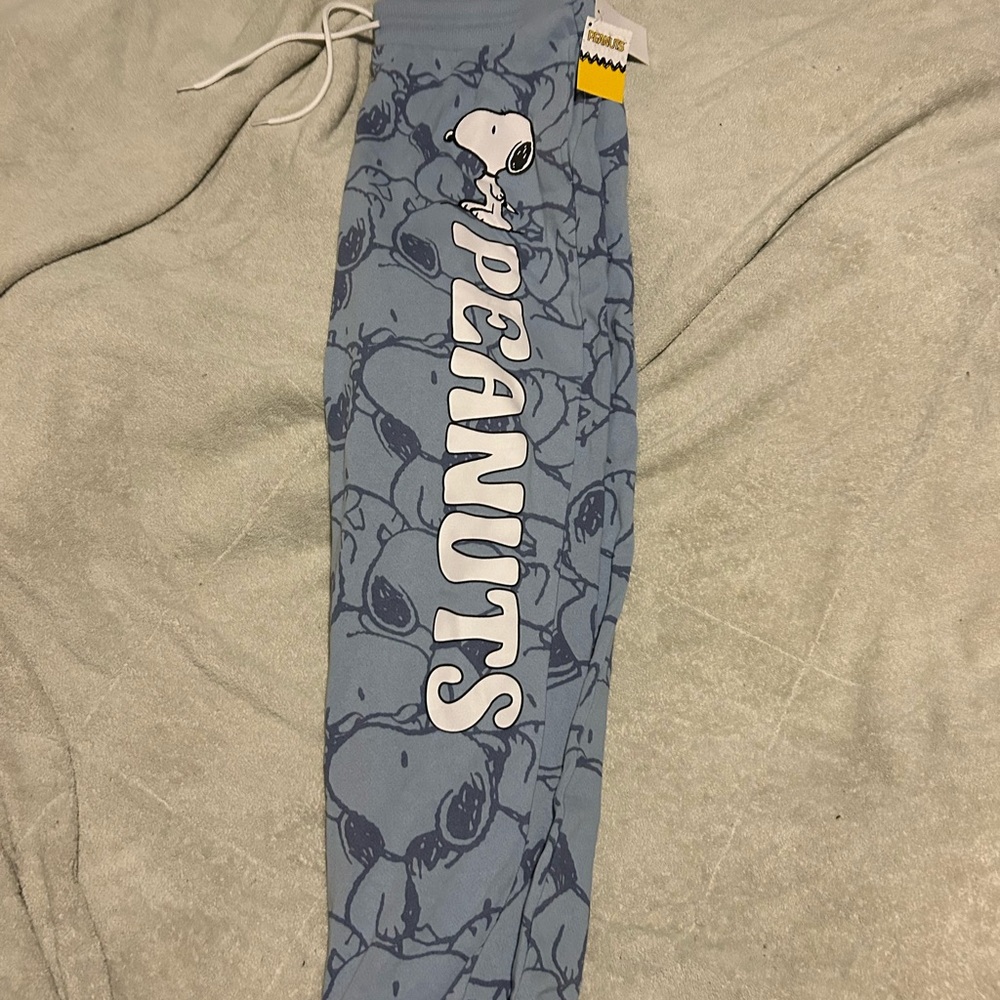 Peanuts Snoopy Blue Jogging Pants XL Extra Large New Juniors Girls Women’s - Picture 2 of 5